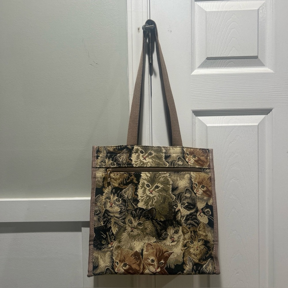 Signare Tapestry Cat Design Shoulder bag
